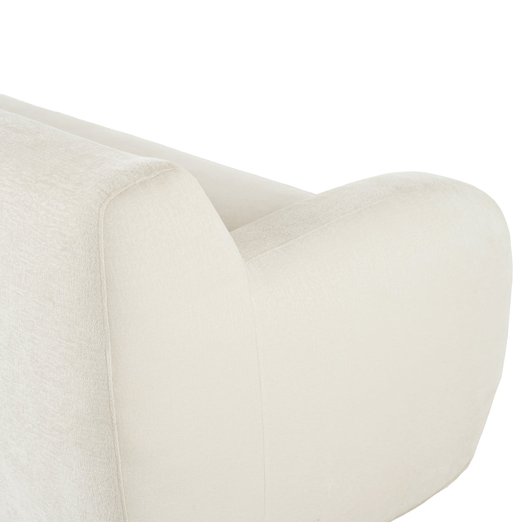 U_Style 81.5' Minimalist Compression Sofa, Curved Design, 3-Seater Casual Sofa for Living Rooms, Bedrooms, and Apartments