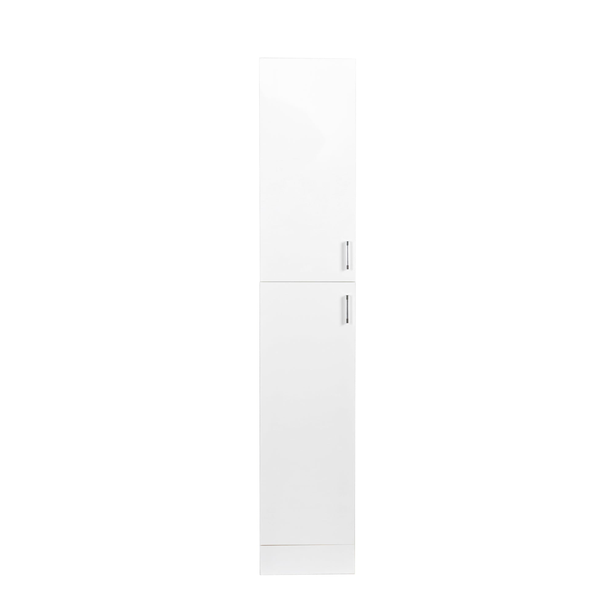 Elegant White Freestanding Cabinet with Inadjustable Shelves and Two Doors for Kitchen and Dining Room