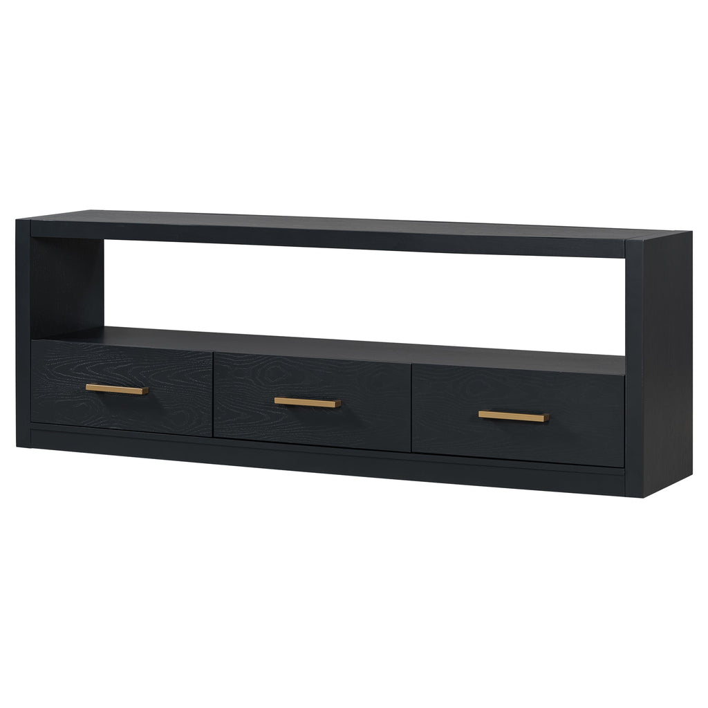 Mirod Stylish TV Stand with Ample Storage,Classic Design with Three Drawers and Spacious Surface,Minimalist Metal Handles,Versatile as TV Console or Side Cabinet