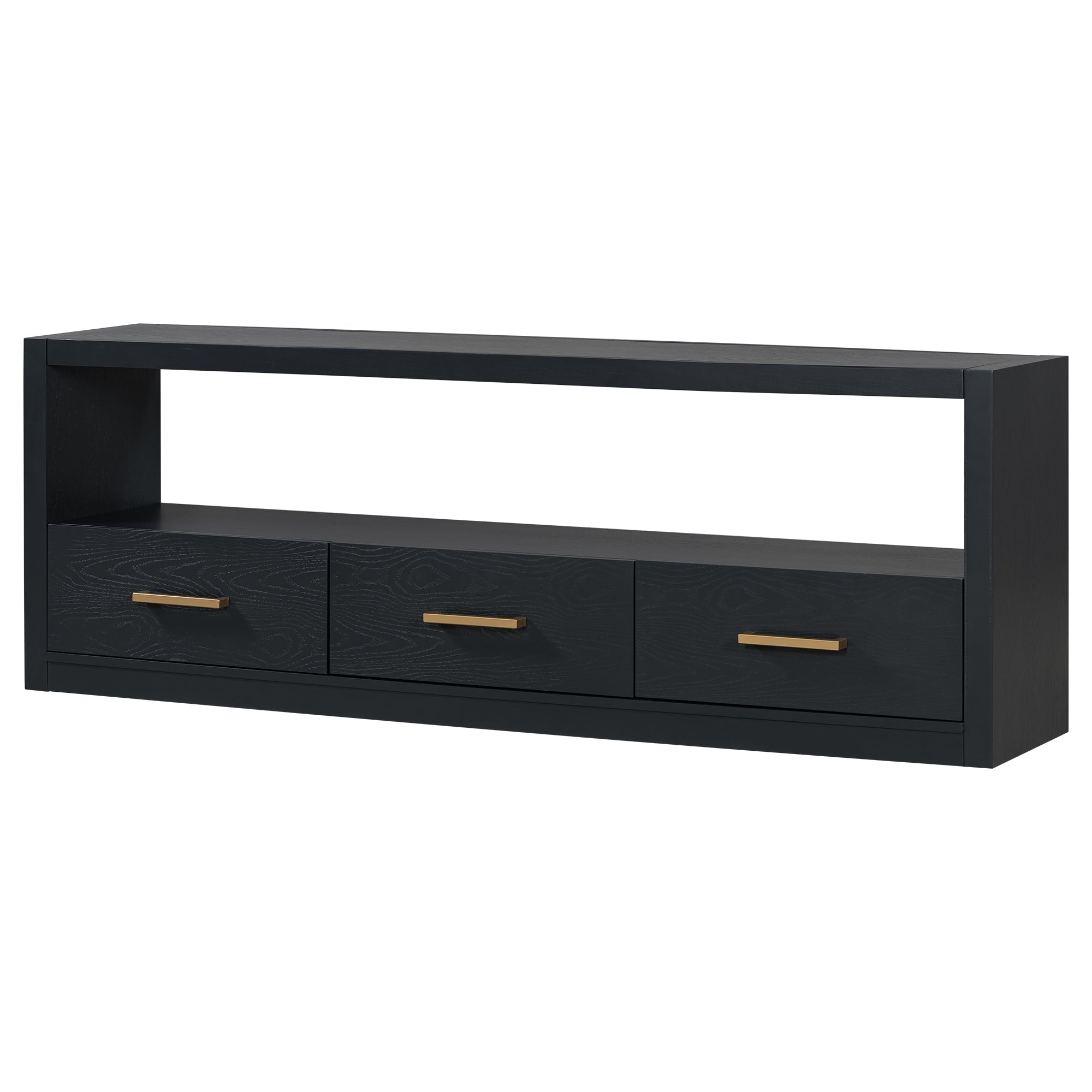 Mirod Stylish TV Stand with Ample Storage,Classic Design with Three Drawers and Spacious Surface,Minimalist Metal Handles,Versatile as TV Console or Side Cabinet