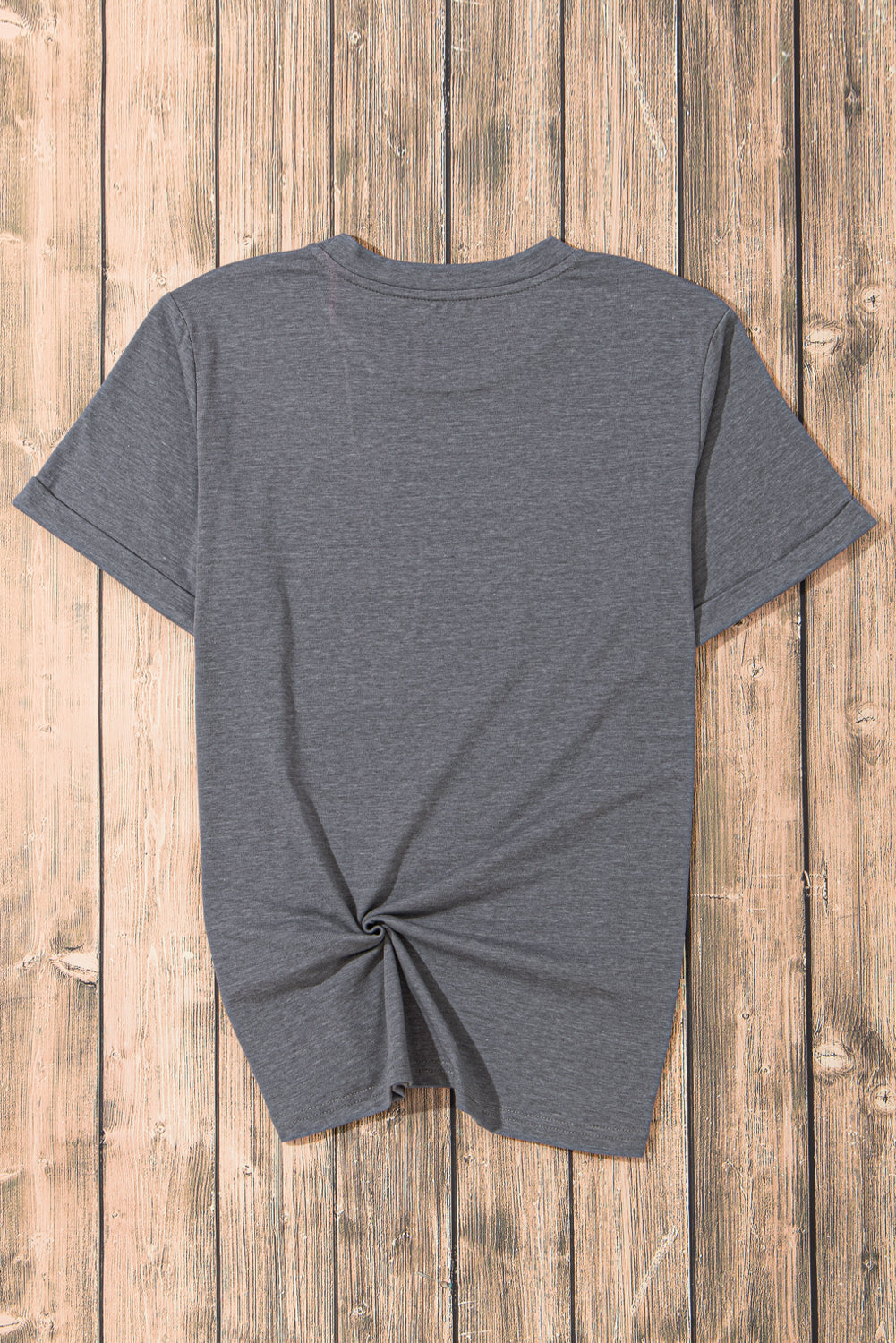 Solid Short Sleeve Crew Neck Tee
