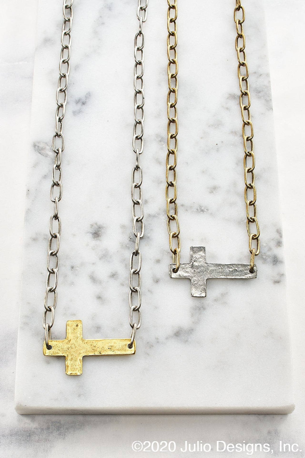 Paper Clip Chain Cross Necklace