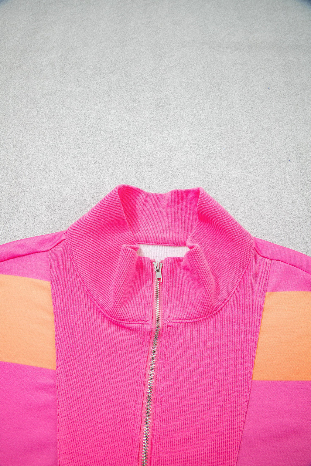 Stripe Half Zip Tee & Elastic Shorts Set