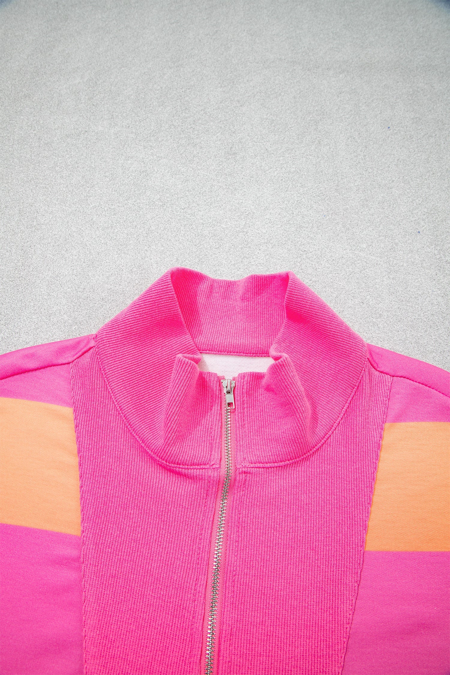 Stripe Half Zip Tee & Elastic Shorts Set