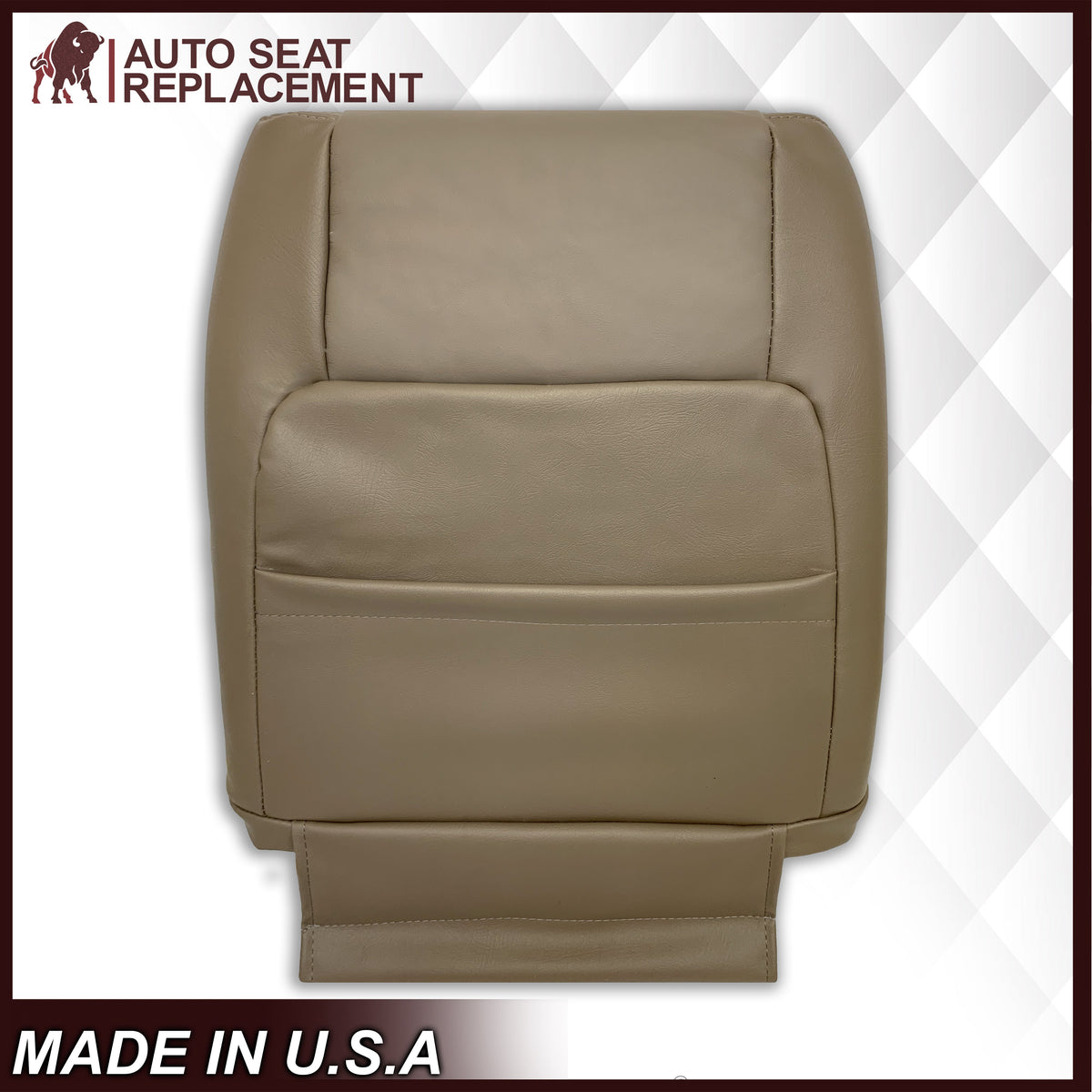 2000 - 2004 Toyota Tundra Driver OR Passenger Side Top and Bottom Replacement Seat Covers In Tan: Choose your material