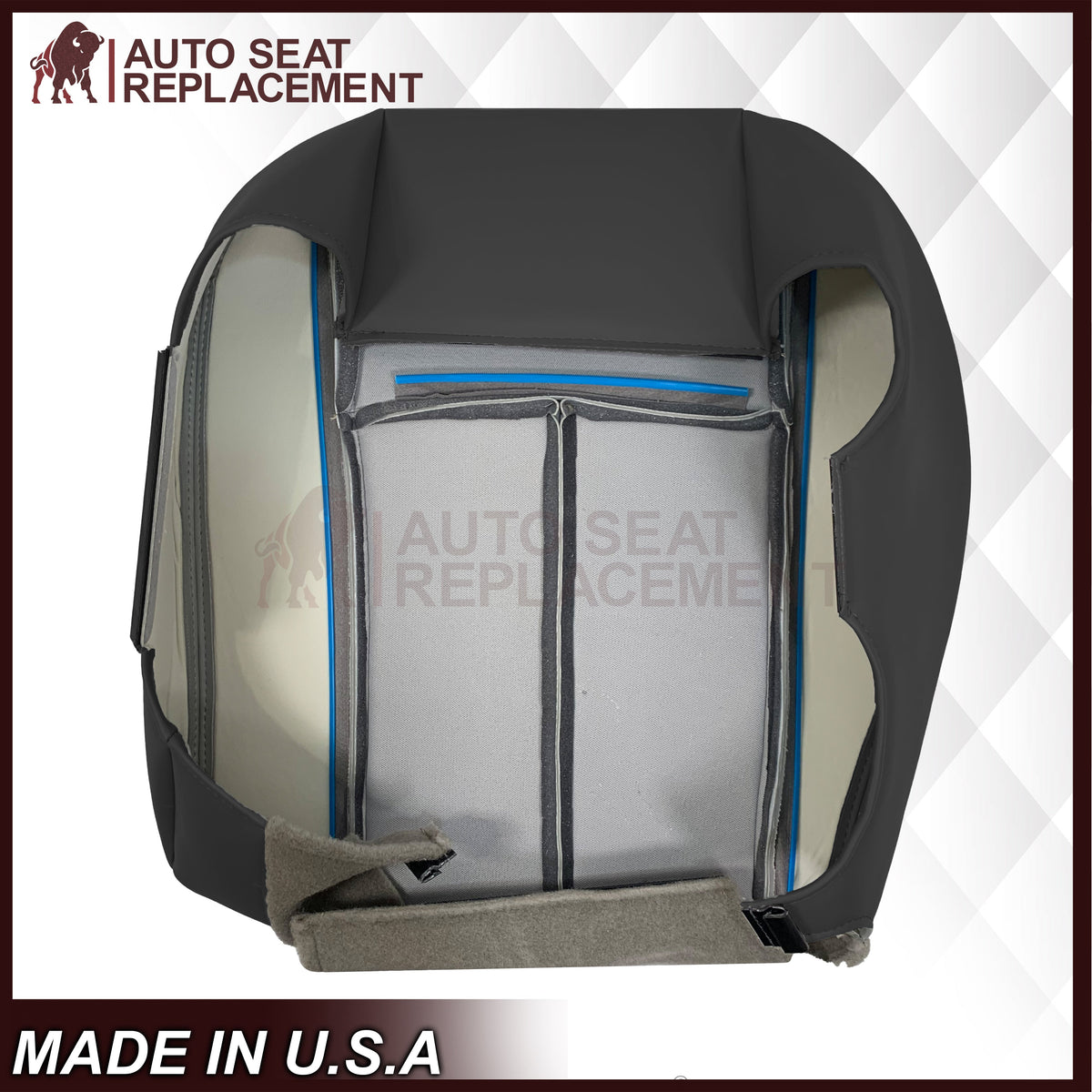 2005 to 2009 For Saab 9-7X SUV Front Base Bottom Syn. Leather Seat Cover In Black