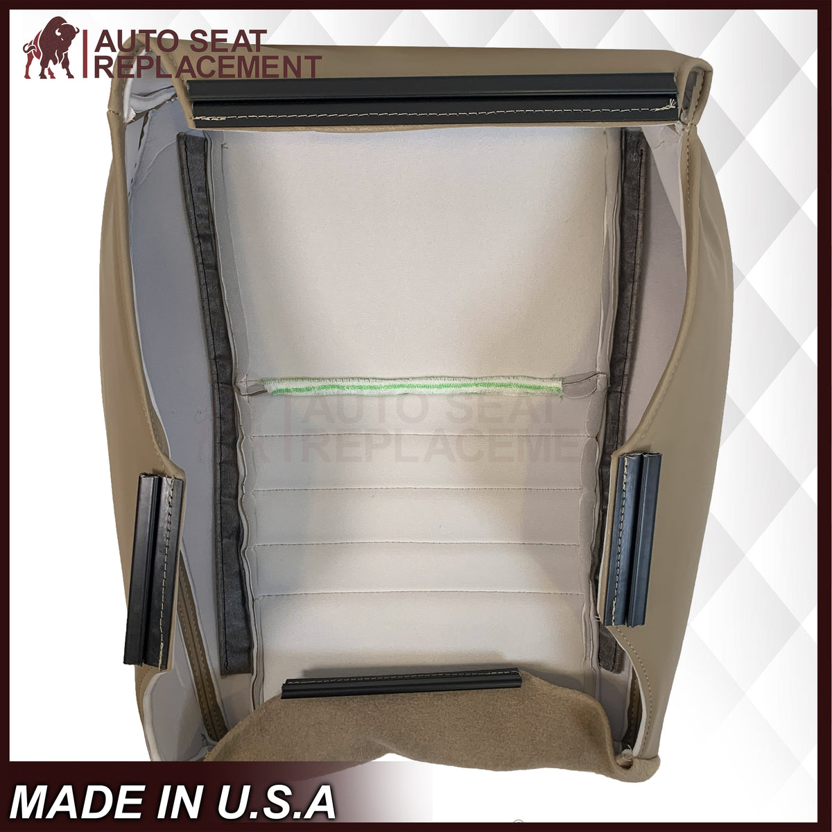 1999-2004 Ford Mustang GT V8 Replacement Cowhide Leather OR Synthetic Leather Seat Cover: Tan, Perforated