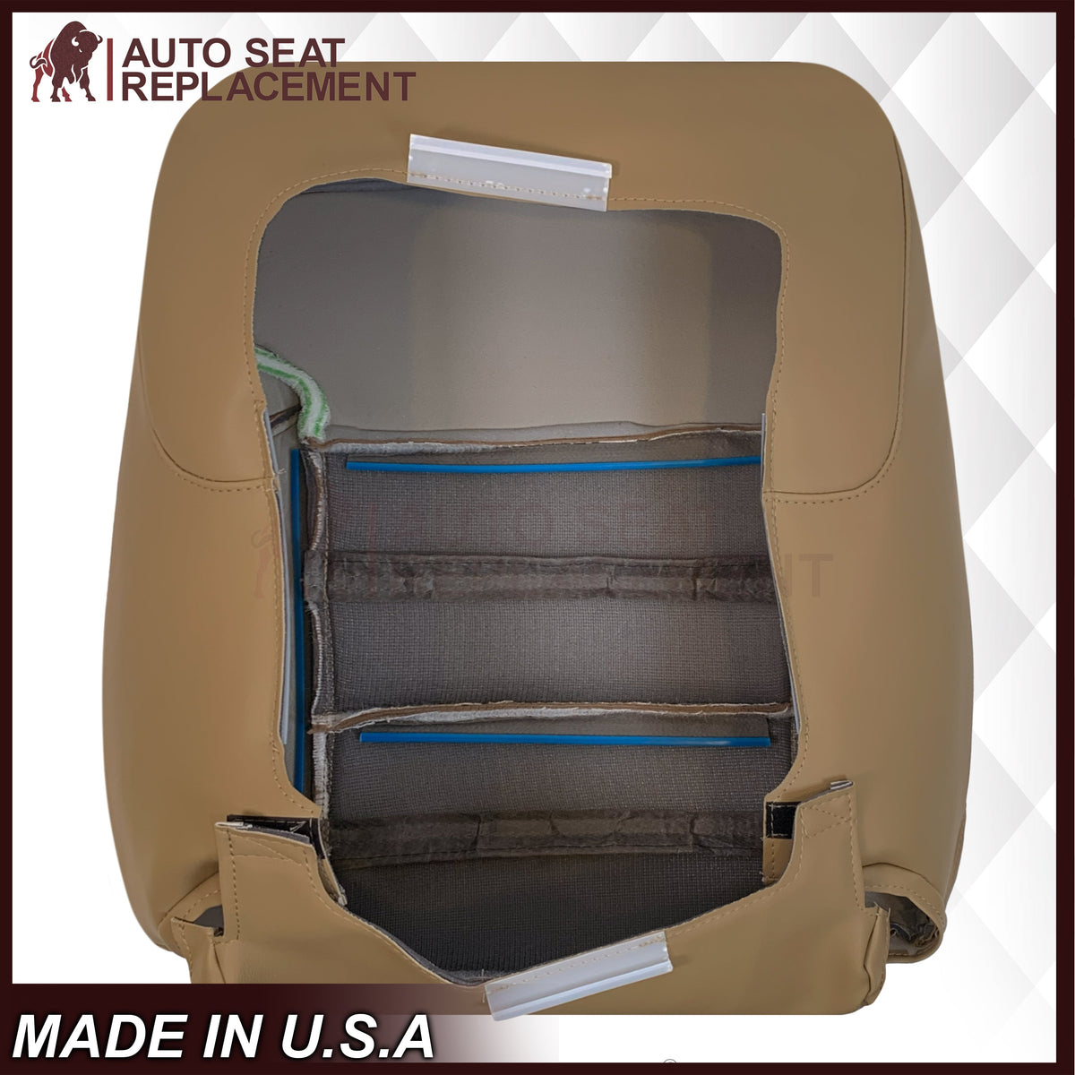 2014-2019 GMC Sierra Denali Perforated Genuine Leather Replacement Seat Cover In Dune Tan