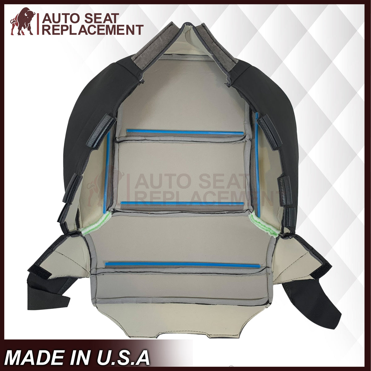 2014-2019 GMC Sierra W/T Base Work Truck Replacement Cloth Seat Cover: Black