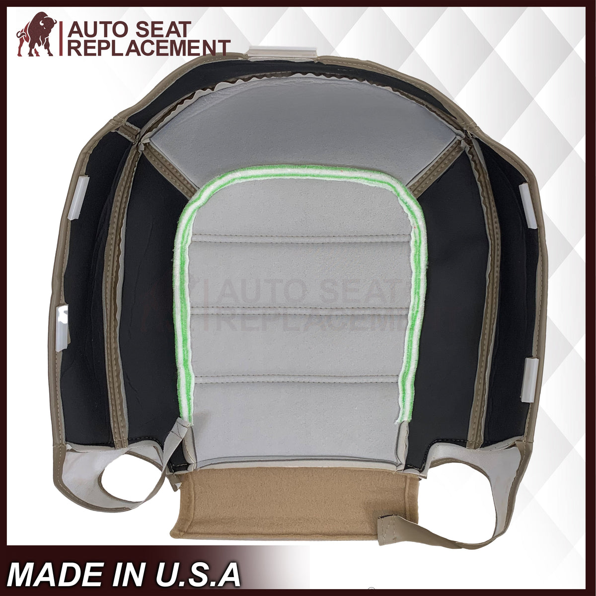 2002 - 2005 Ford Explorer Eddie Bauer Perforated Replacement Seat Cover In 2-Tone Tan