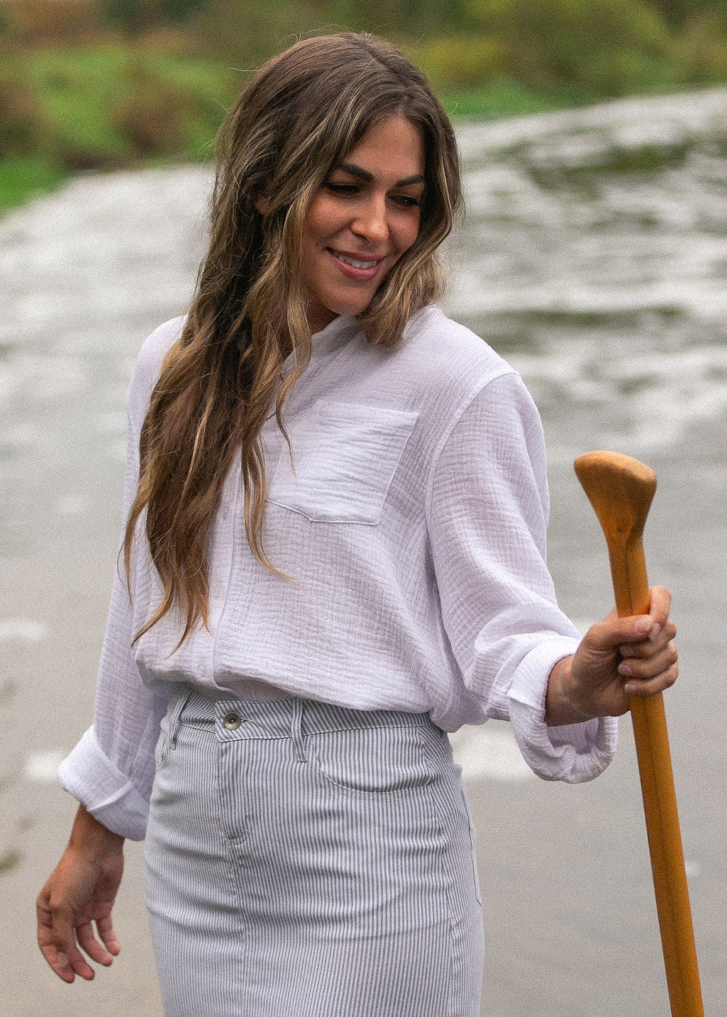 Bailey Cotton Gauze Button Down Top