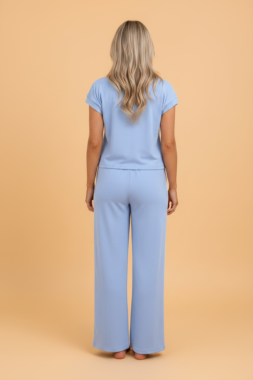Lace Trim Zipped Top & Sweatpants Set
