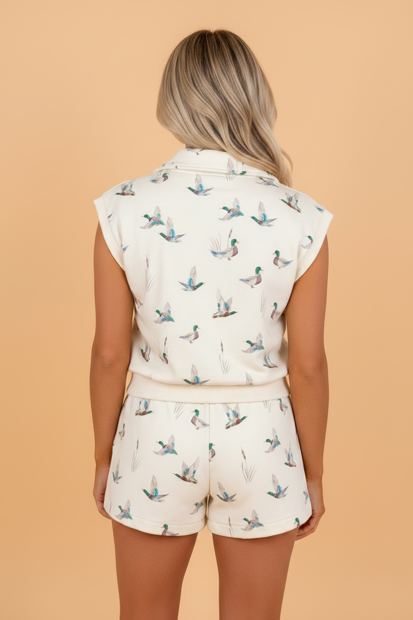 Mallard Zip Polo Tee & Drawstring Short Set
