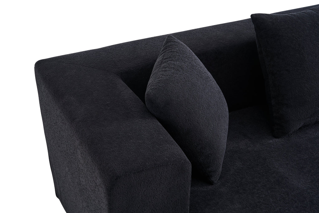 Memory Foam Couch, No Installation & Easy to Transport, Deep Seat Modern Sofa with Chenille Fabric, Couch for Living Room, Bedroom, Apartment, Home Office