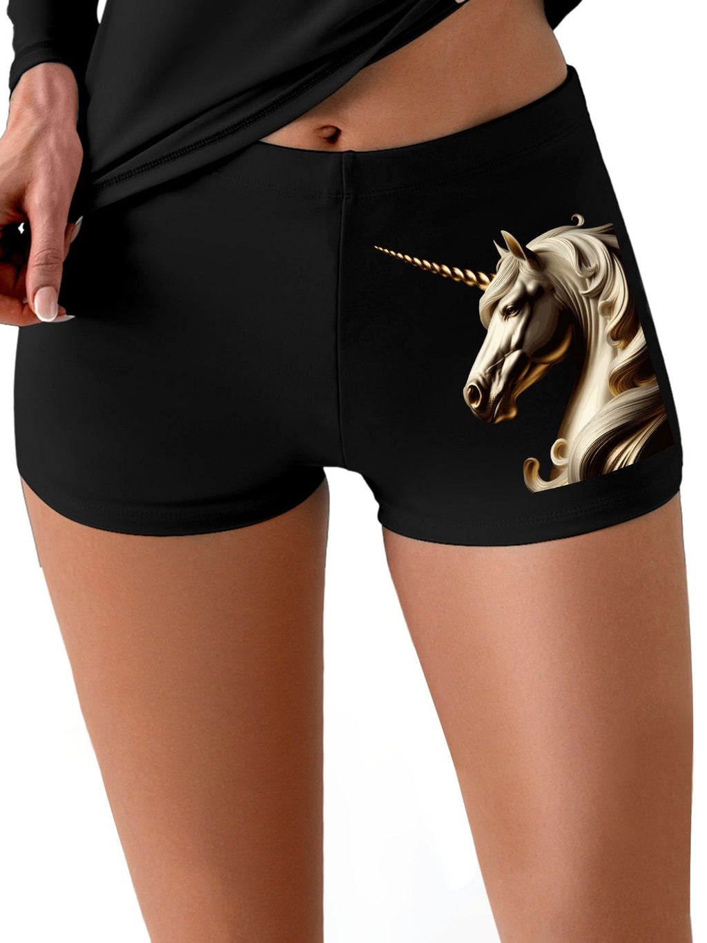 Golden Unicorn Boyshorts Boxer Briefs for Women (Front Printing)