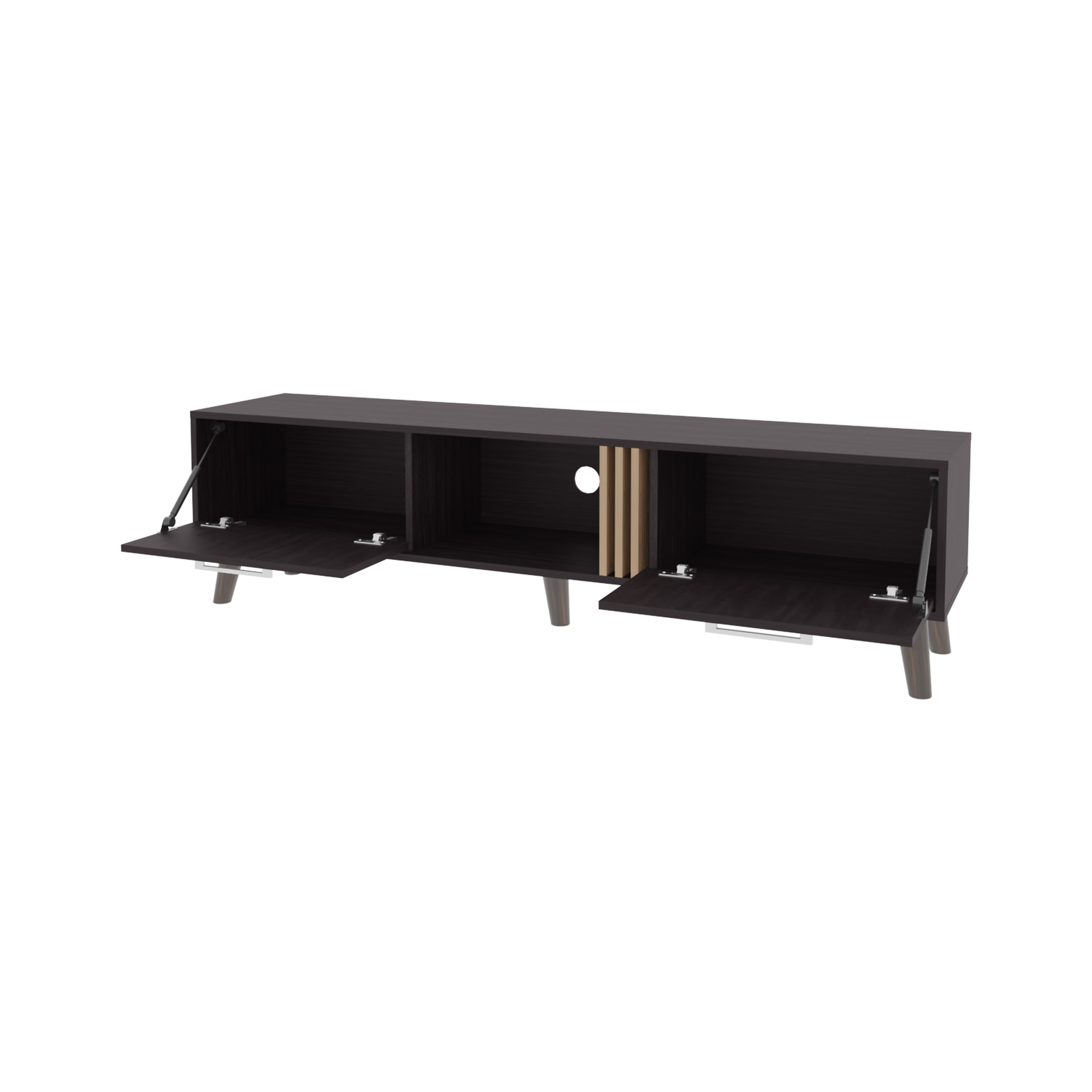 Dragon Tv Stand with 2 Doors and Open Storage, Wengue