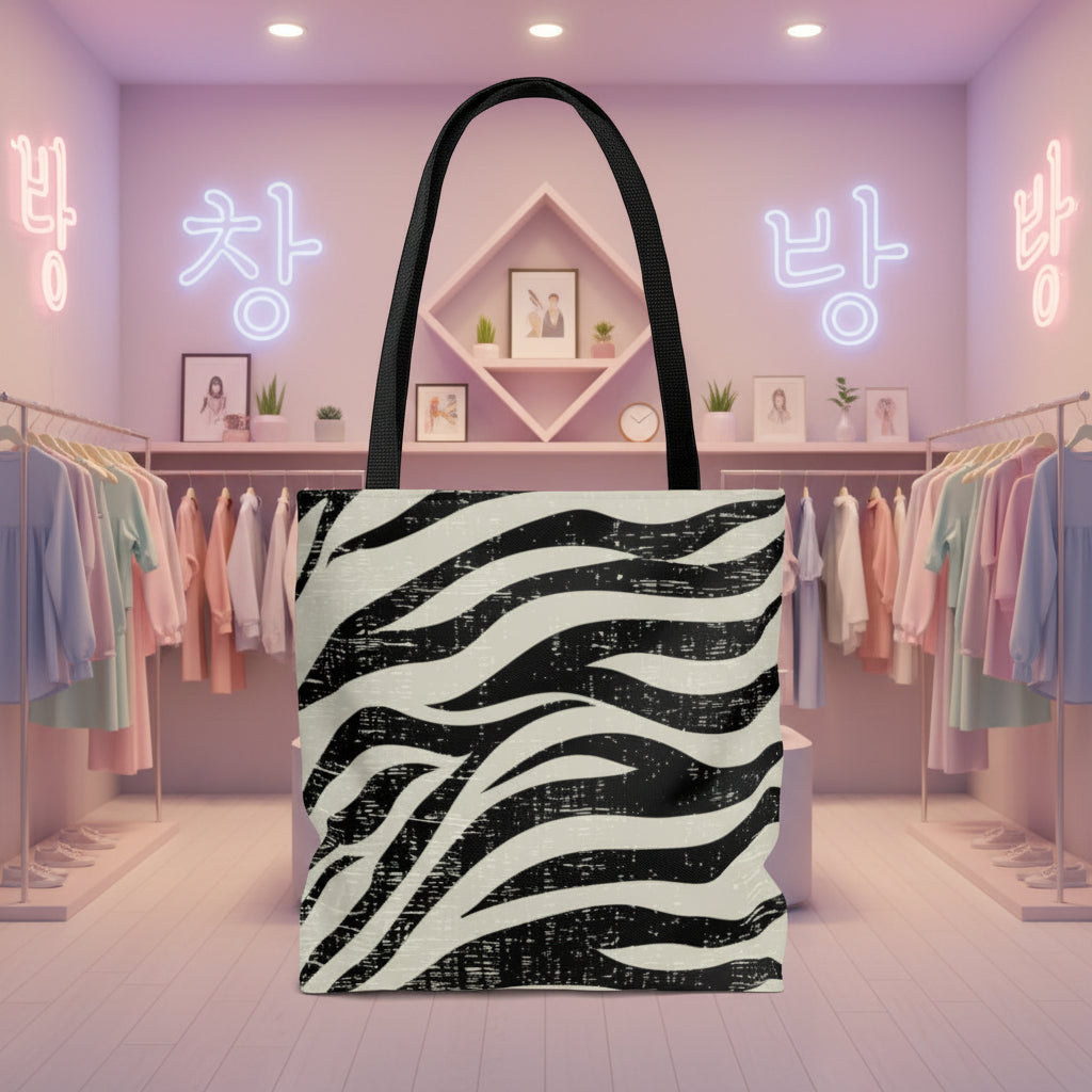 Zebra Print Beach Shopper Tote Bag Medium