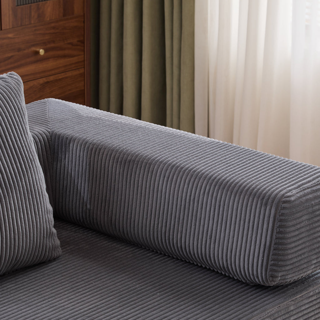 Floor Couch,Compression Sofa,Convertible Floor Sofa Bed-with Pillow Back Support Armrest,Comfy Futon Couch Lounge Sleeper Bed,Corduroy Fabric,for Living Room Bedroom (dark grey)