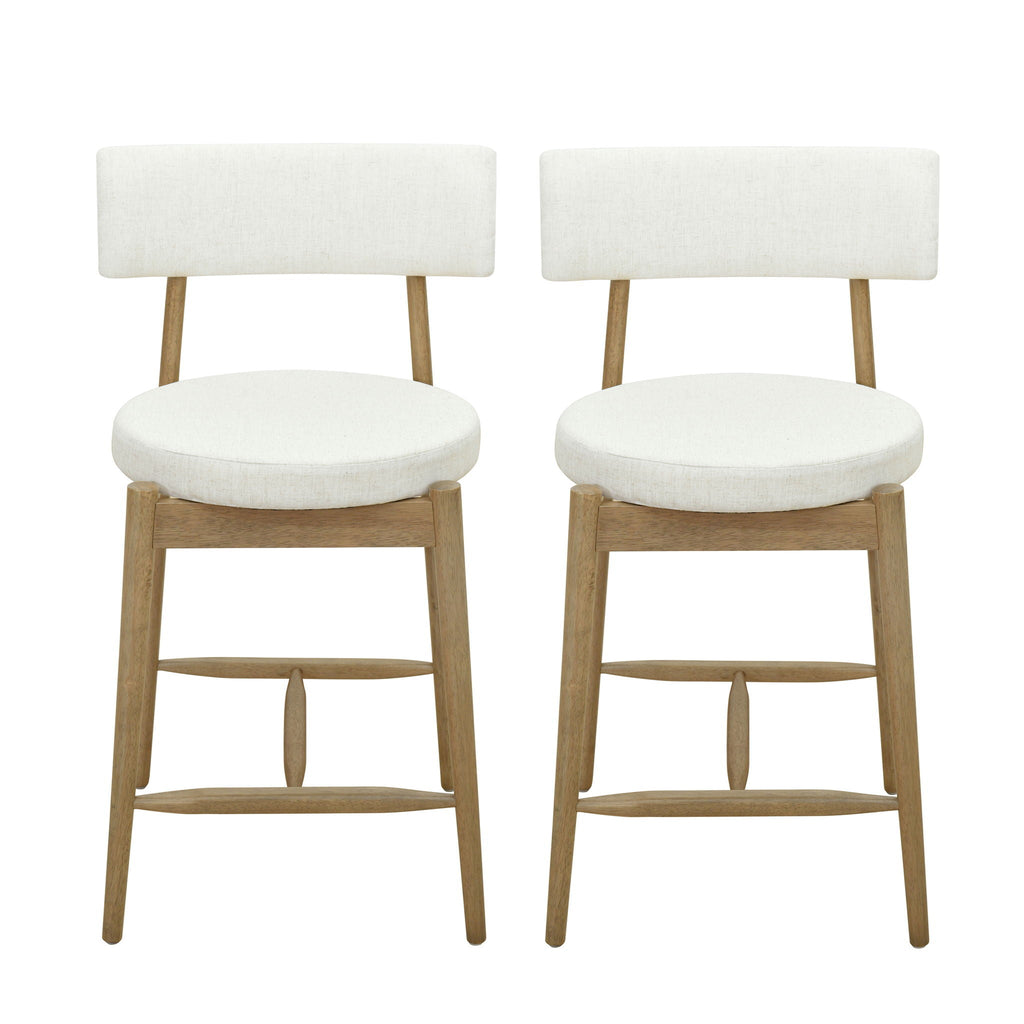 Mid Century Modern Counter Stools, Fabric Upholstered Chairs