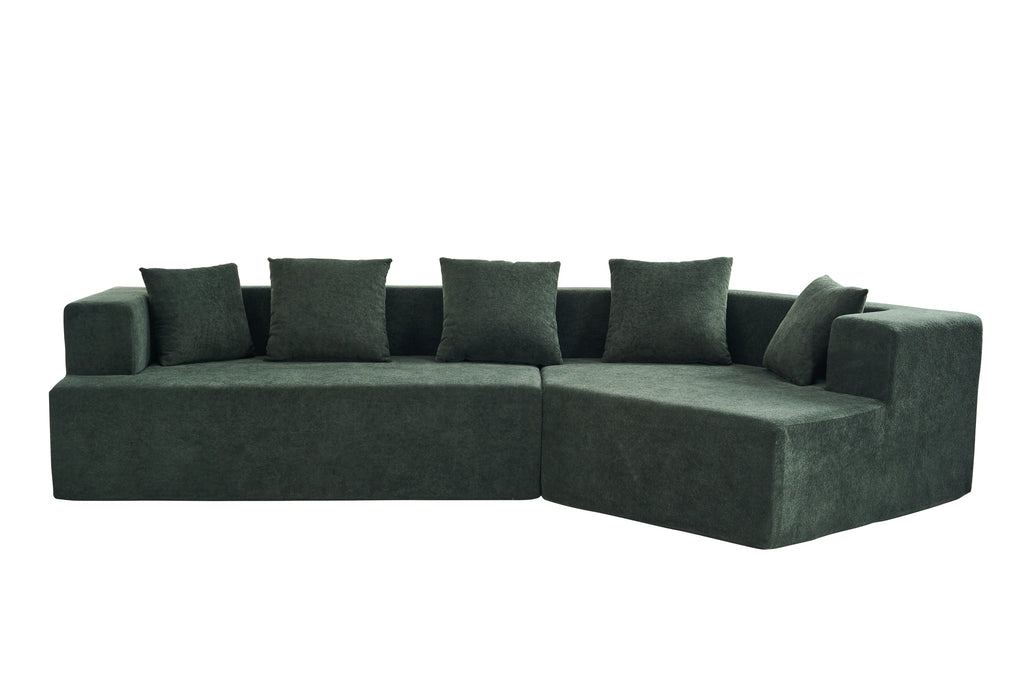 Memory Foam Couch, No Installation & Easy to Transport, Deep Seat Modern Sofa with Chenille Fabric, Couch for Living Room, Bedroom, Apartment, Home Office