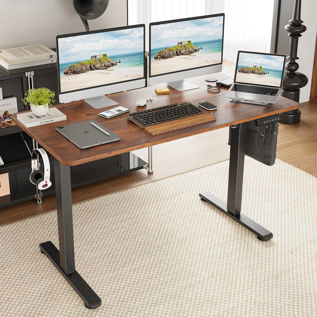 STARY Electric Standing Desk Adjustable Height Sit Stand Home Office Desk with Splice Board