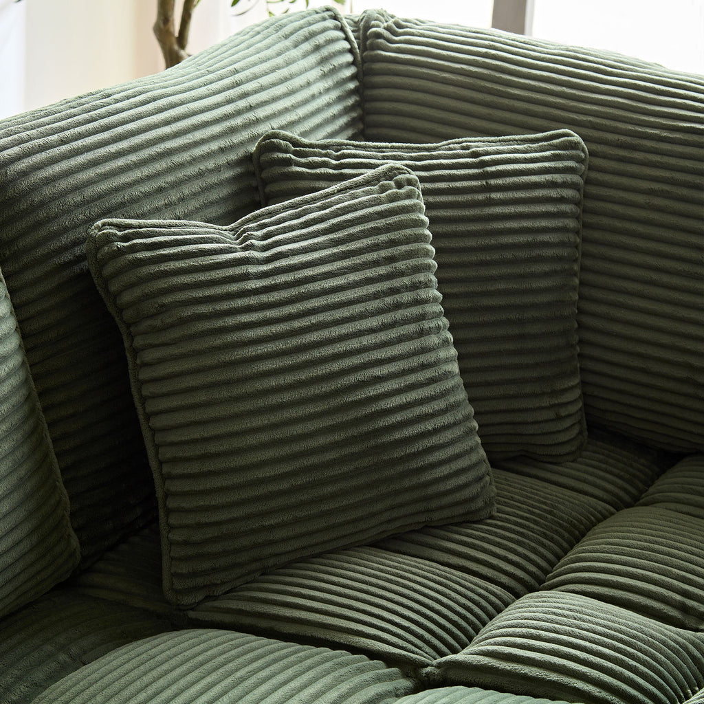 3 Seats(complimentary 3 pillows),Couch with Detachable Seat & Back Cushion, Corduroy Upholstery Sofa&Couch for Living Room,Apartment