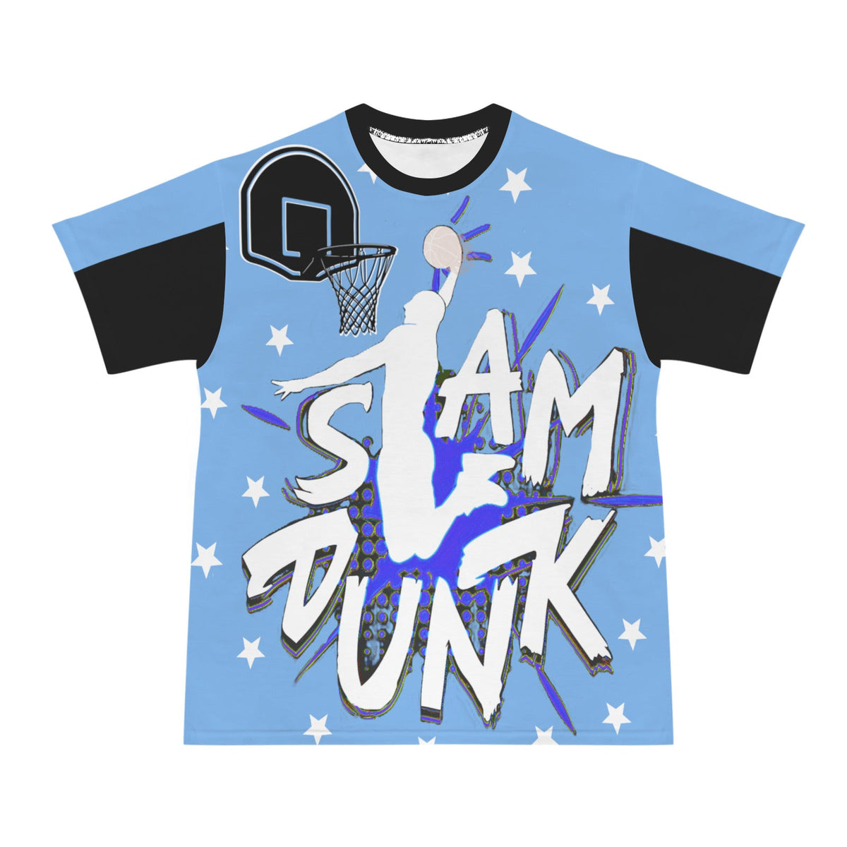 Men's Slam Dunk Basketball Blue All Over Print Graphic T-Shirt