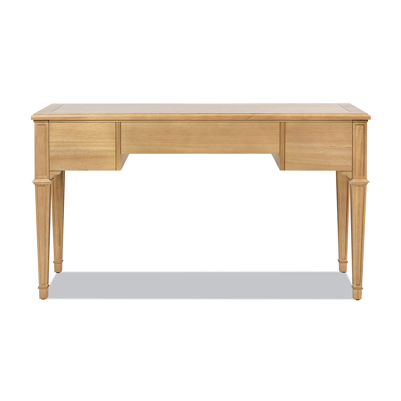 Dauphin 55' 3-Drawer Wood Executive Desk, Natural Brown Wood