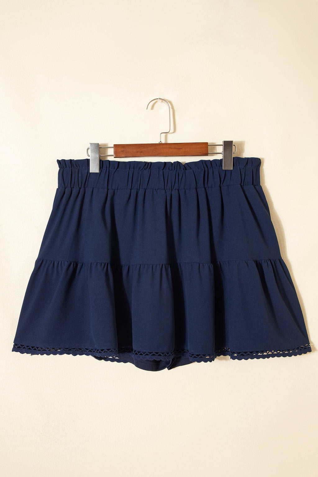 Plus Size Boho Frilled Elastic Waist Shorts
