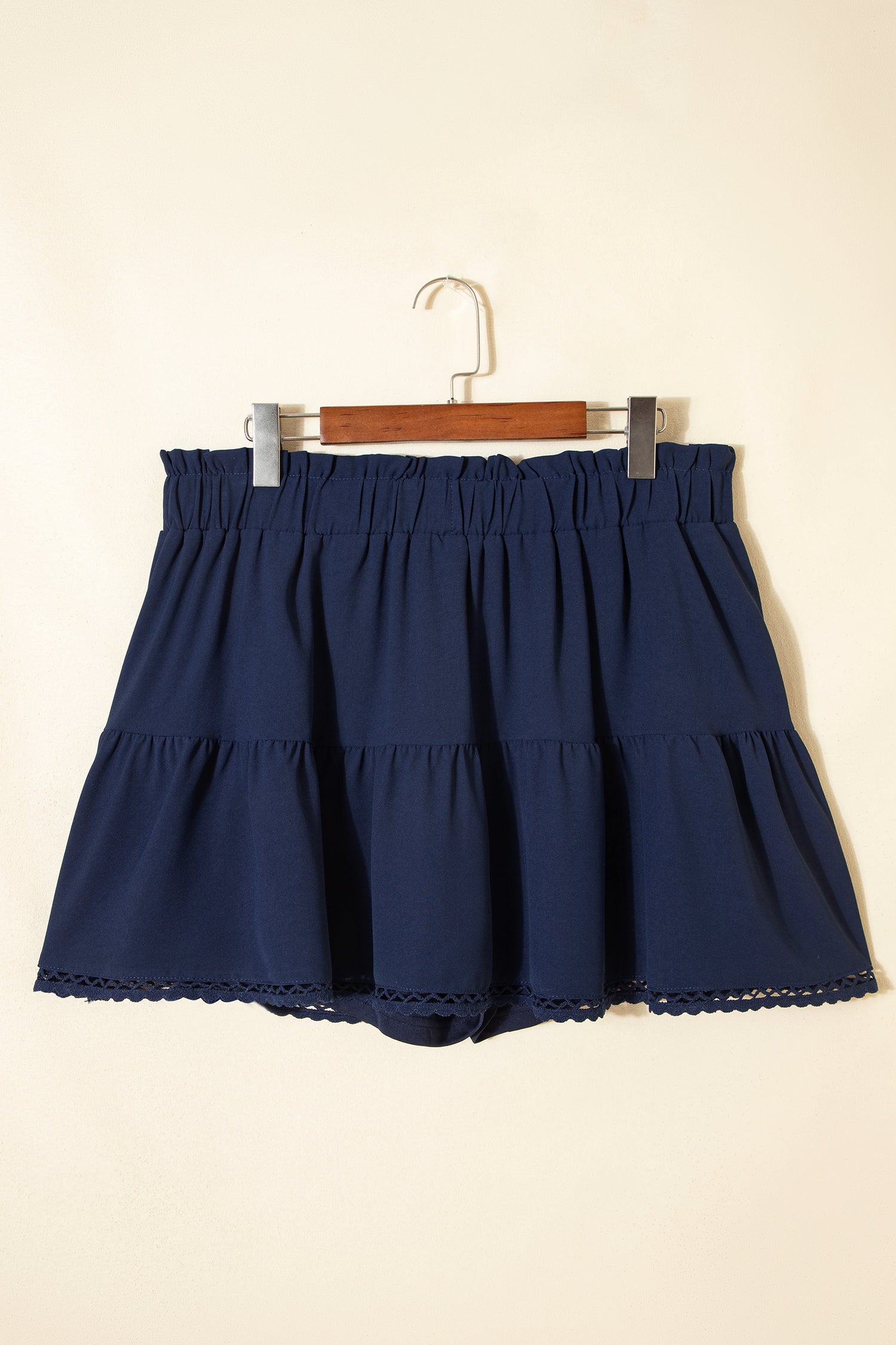 Plus Size Boho Frilled Elastic Waist Shorts