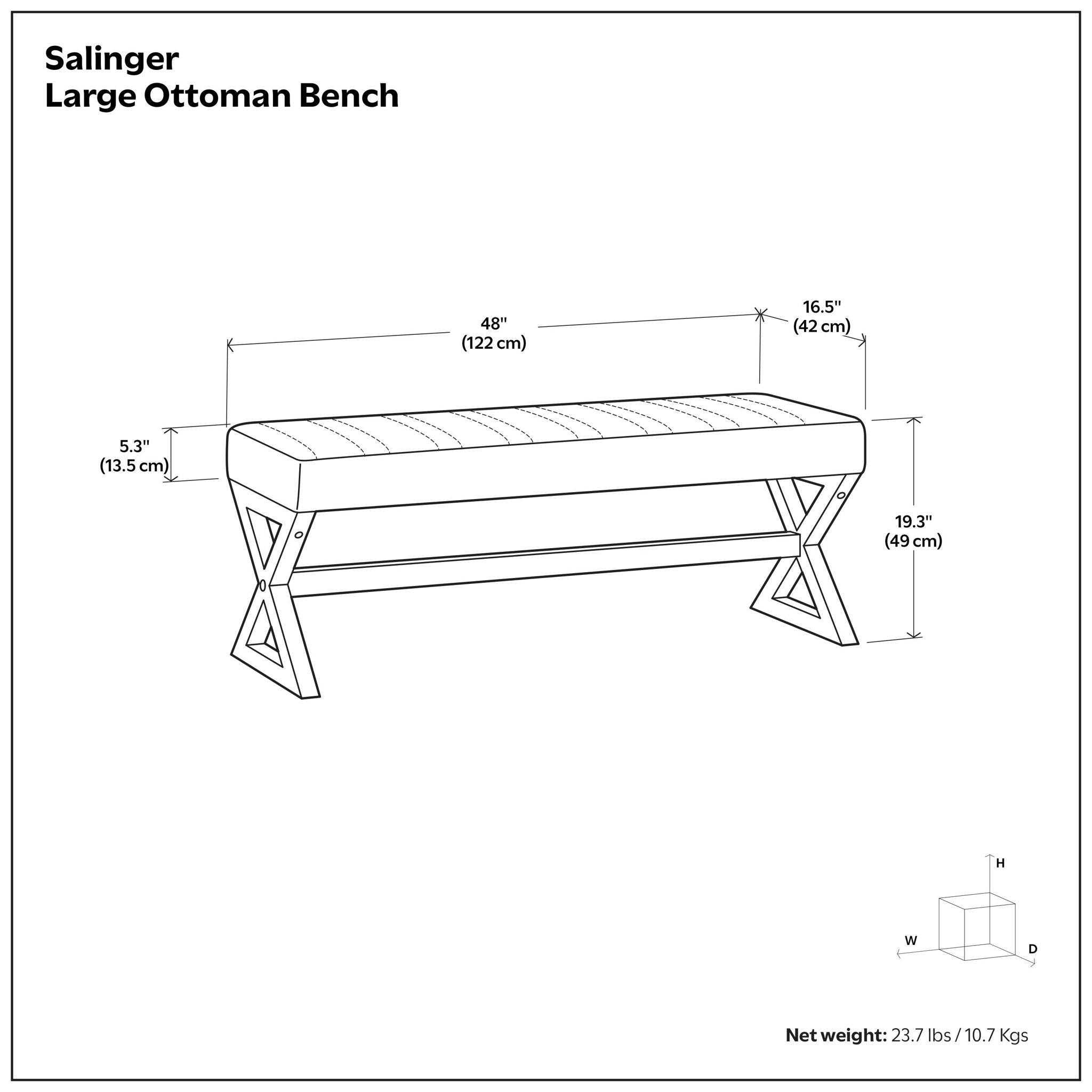 Salinger - Large Upholstered Ottoman Bench