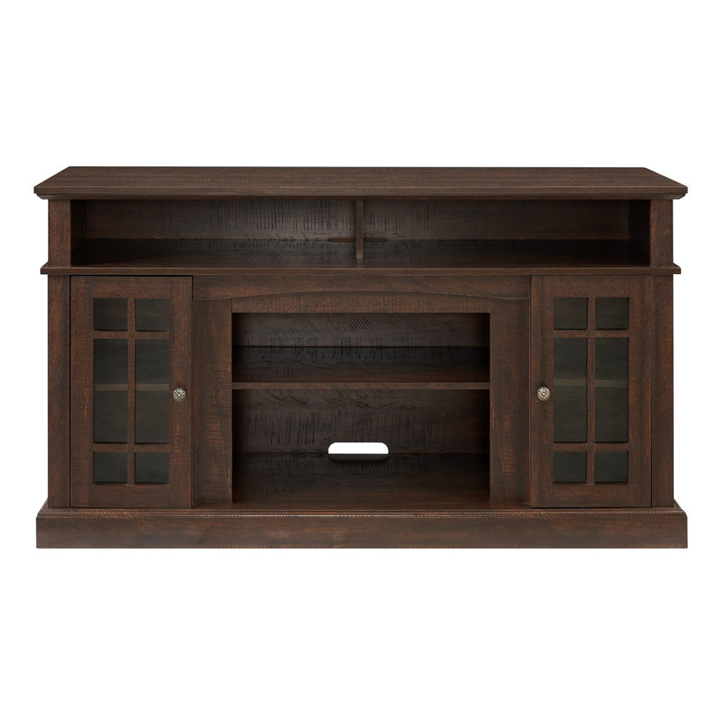Classic TV Media Stand Modern Entertainment Console for TV Up to 65' with Open and Closed Storage Space, Espresso, 58.25'W*15.75'D*32'H