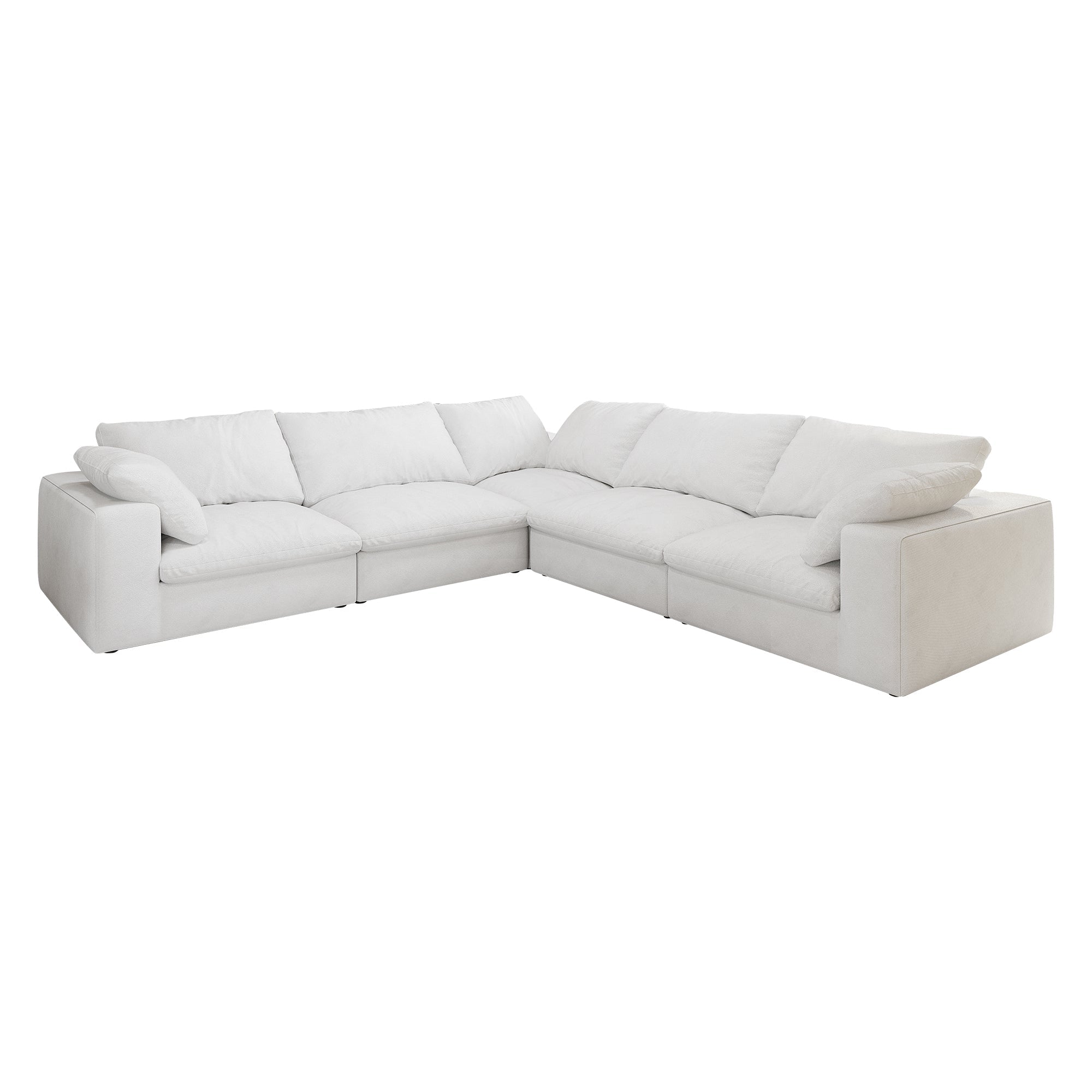 Cloud Sectional Sofa 160'', Down Filled Comfortable V Shape Sofa for Living Room, Simple Wide and Deep Seat Convertible Sofa for Office Apartment Vshaped 5seaters