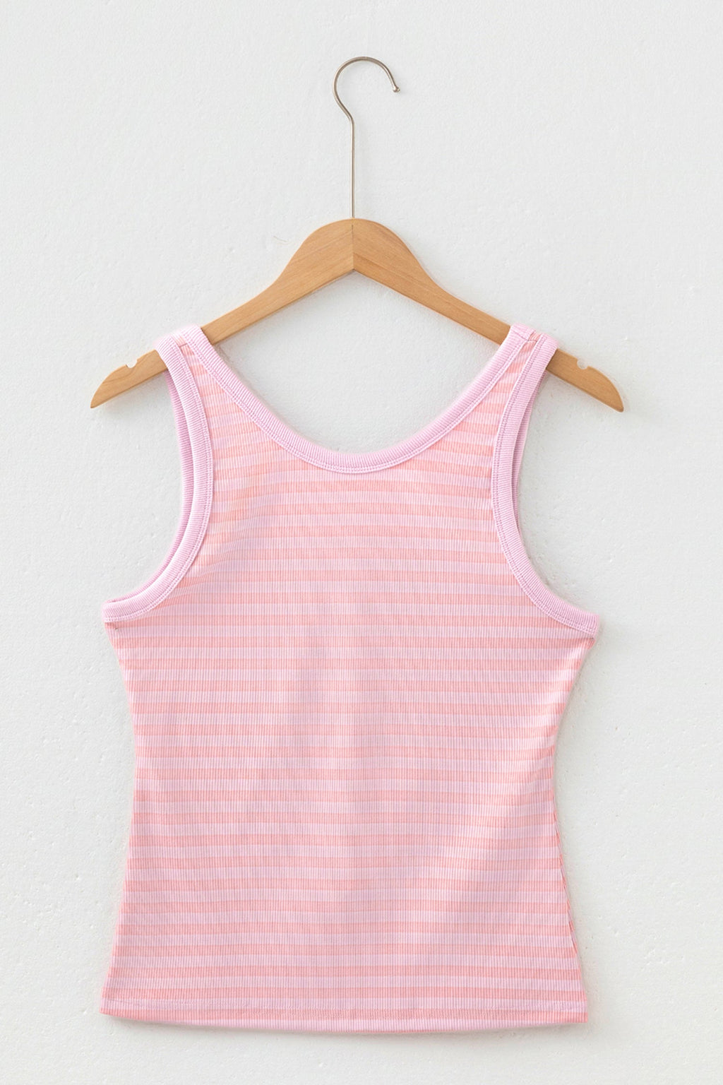 Stripe Ribbed Knit Sleeveless Tank Top