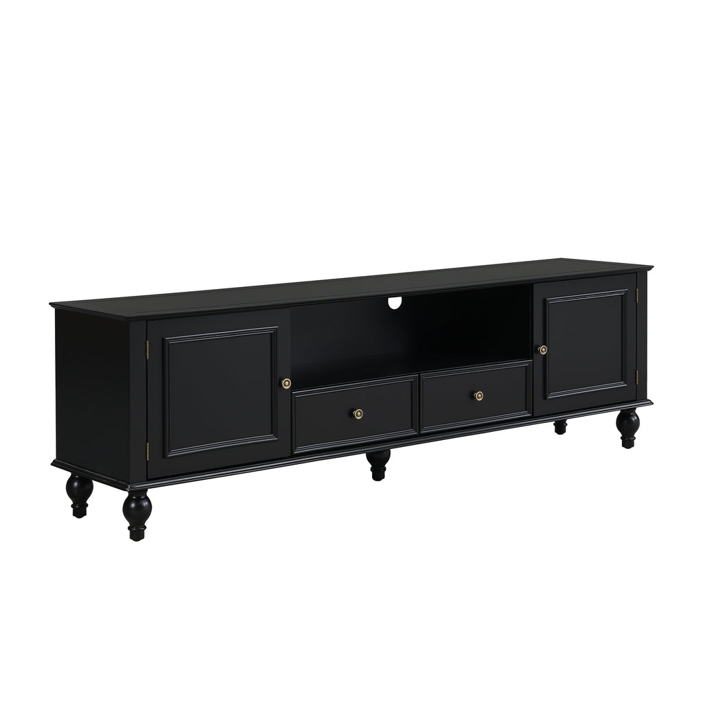 U-Can 70.9'' Modern TV Stand for TVs up to 80 Inches, Entertainment Center with Open Compartment, TV Storage Cabinet with 2 Drawers, 2 Cabinets and 5 Solid Legs for Living room