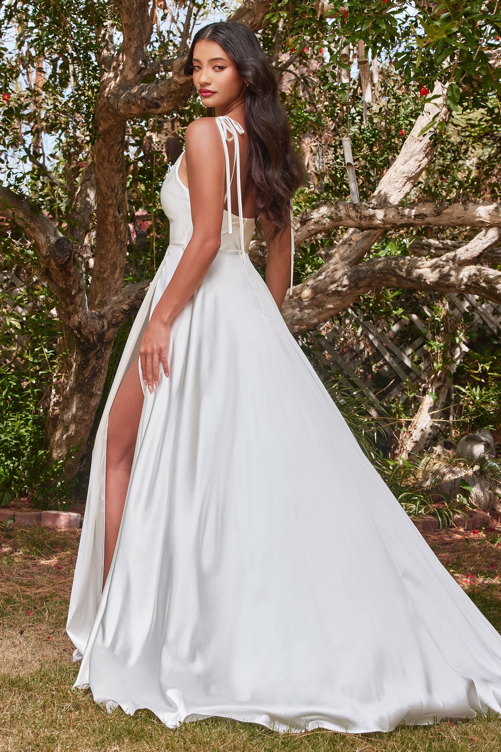 RAVISHING COWL A-LINE SATIN GOWN CDBD104W