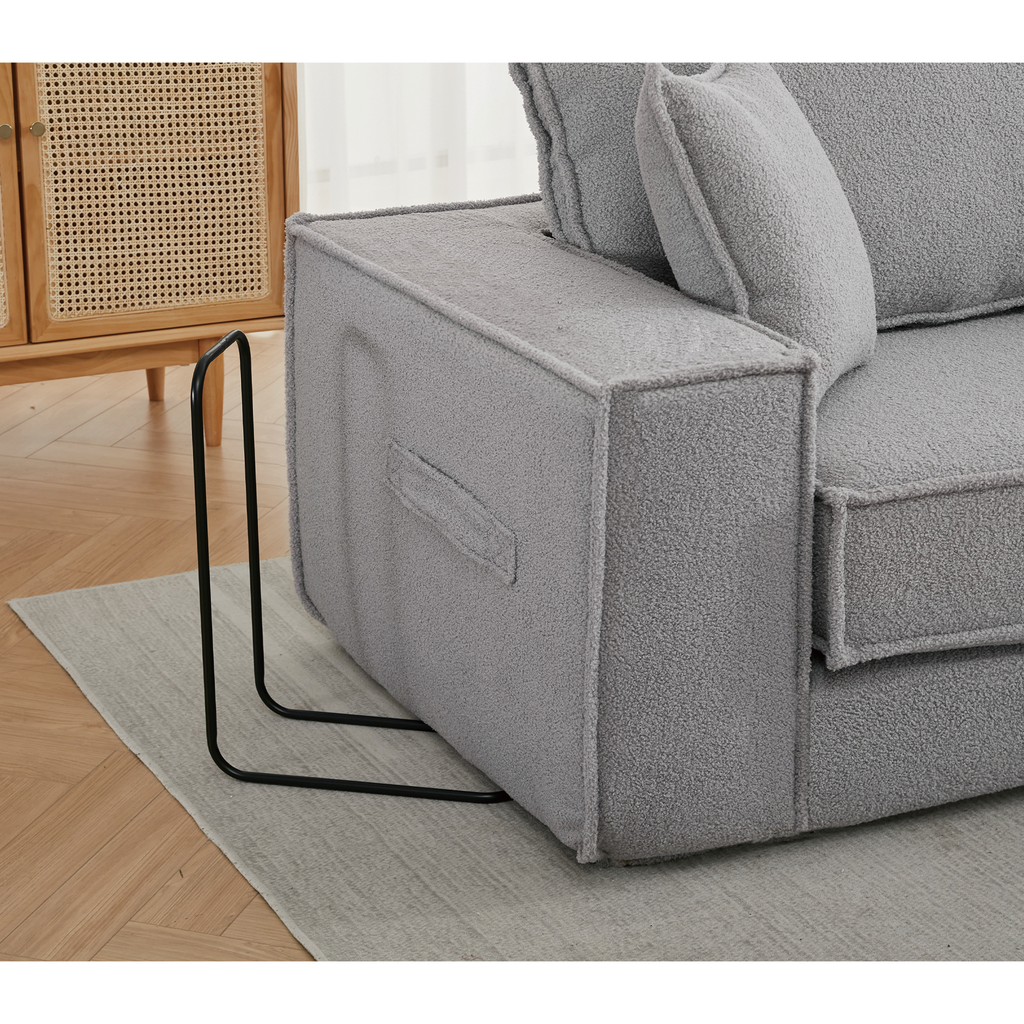 [NEW ARRIVED] [VIDEO PROVIDED]  Folding Convertible Out Sleeper Sofa Bed,2-in-1,  Combination Convertible Sofa,3 seat, Upholstered,Fold Out Floor Gaming Sofa Bed , Lamb Velvet Fabric,Living Room, Gray