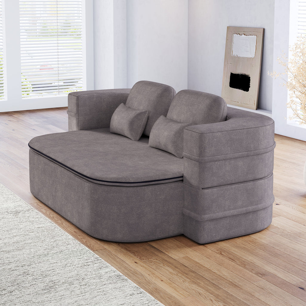 75''2-in-1 Foldable Sofa,Convertible Sleeper Foam Sofa Bed with Multi Functional Blanket, Chenille Floor folding sofa bed,  Floor Sofa Lounge Sofa for Living Room Bedroom Lounge Studio