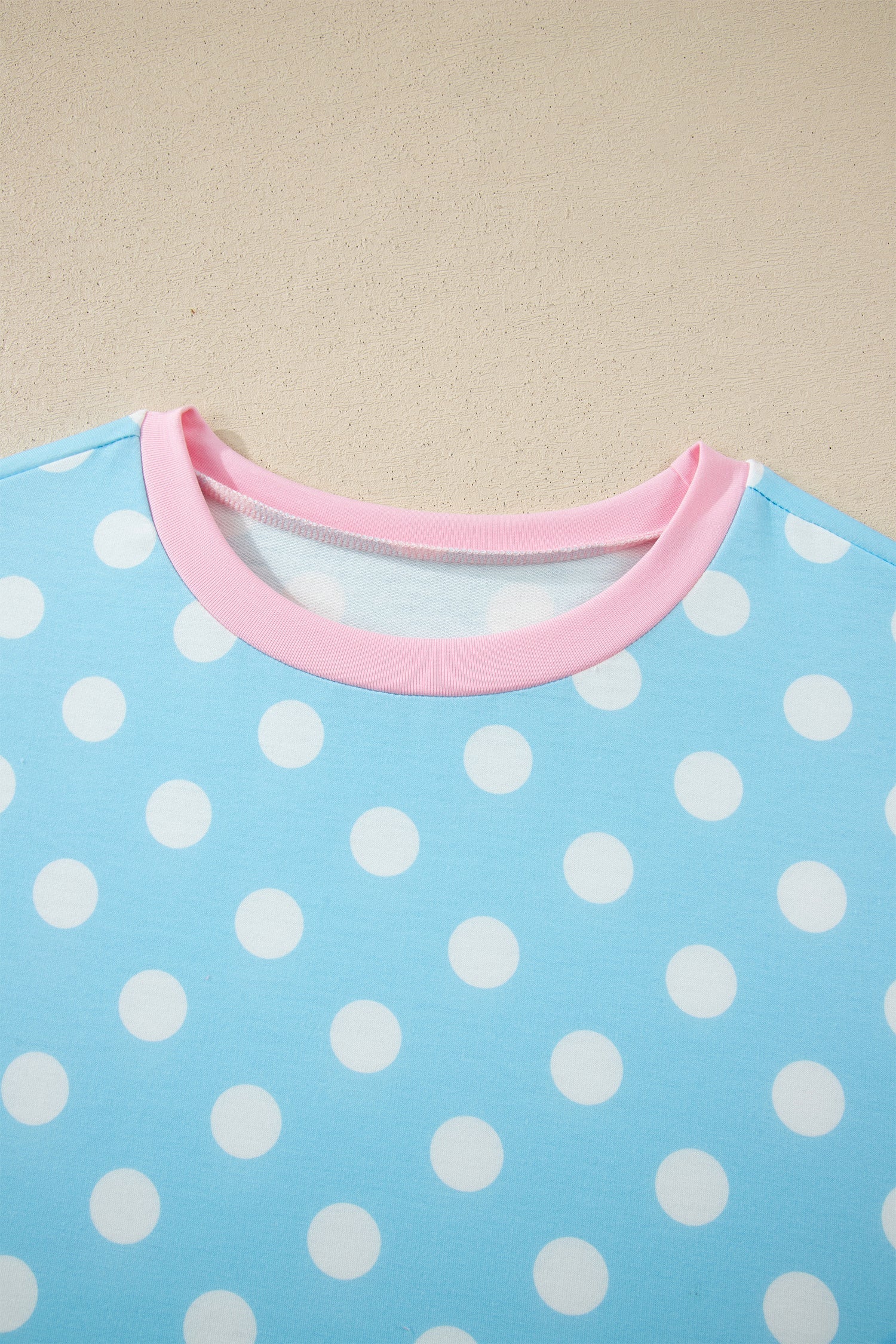 Polka Dot Short Sleeve Top & Drawning Pants Set