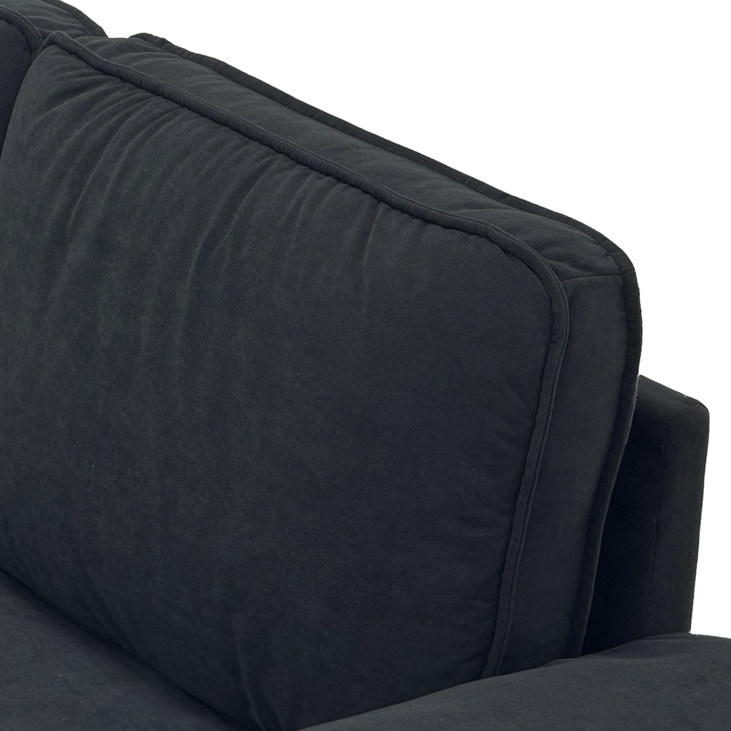FX-P20M-3S0-BK (3S&Ottoman SOFA)105.5inch Upholstered L-Shaped Sectional Sofa with Storage , Modern Fabric Couch with Deep Cushions, Space-Saving Sofa for Apartment & Living Room