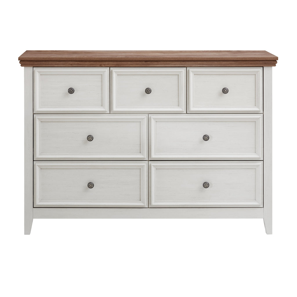 Modern 7 Drawers Dresser 7 Drawers Cabinet,Chest of Drawers Closet Organizers and Storage Clothes Storage Drawers Cabinet for Living Room, Farmhouse Dresser Organizer BEIGE