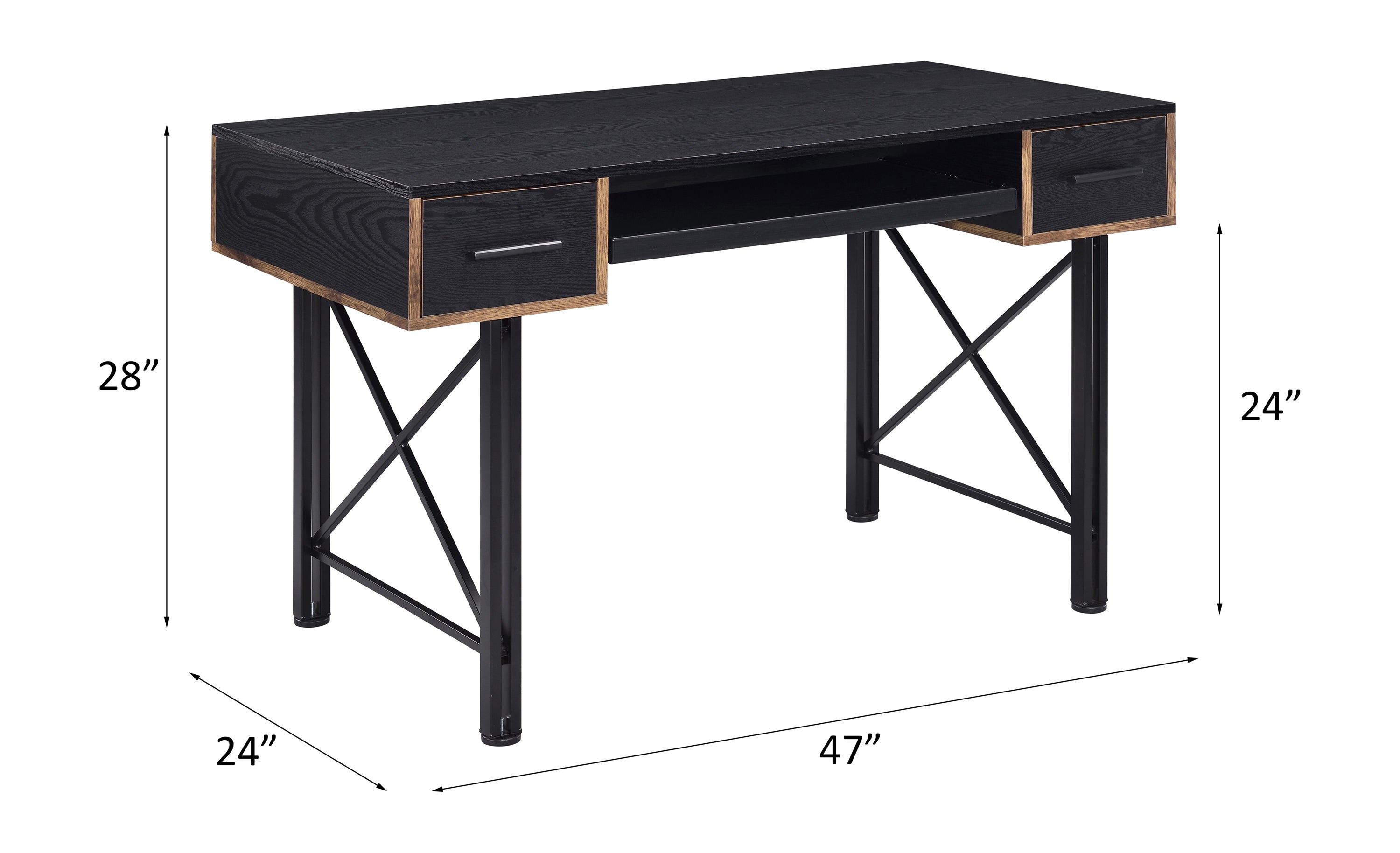 Settea Black Finish Computer Desk
