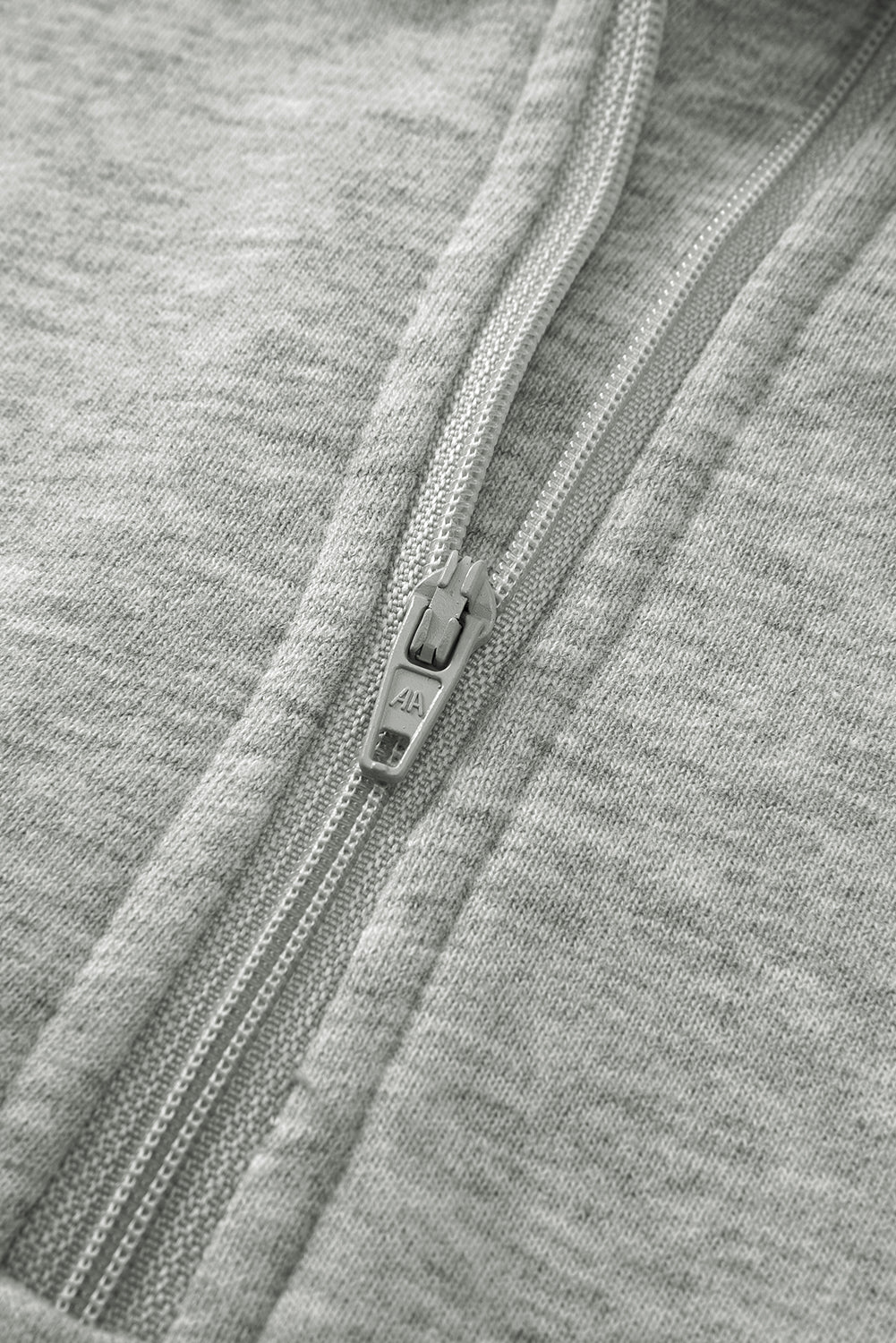 Green Zip Stand Collar Ribbed Thumbhole Sleeve Sweatshirt