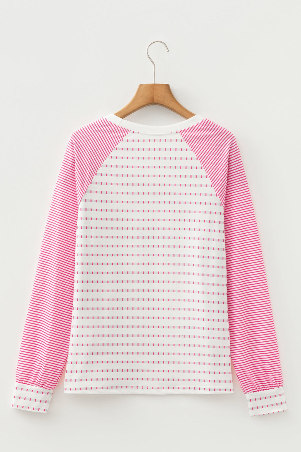 Stripe Raglan Patchwork Long Sleeve Top