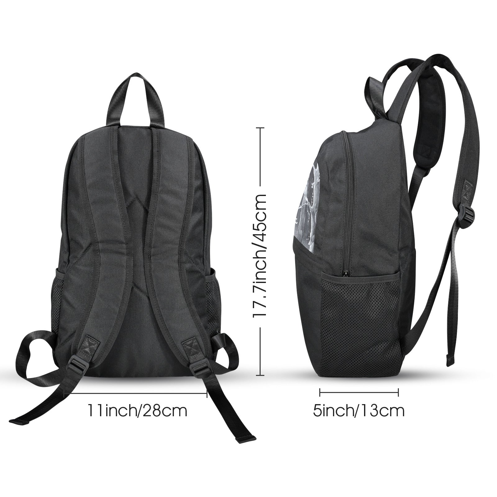 Wolf in Moonlit Forest Casual Backpack | Upper Part Printing