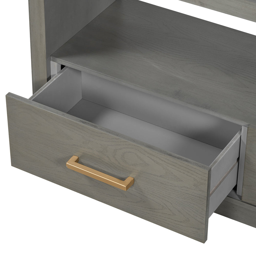 Mirod Stylish TV Stand with Ample Storage,Classic Design with Three Drawers and Spacious Surface,Minimalist Metal Handles,Versatile as TV Console or Side Cabinet