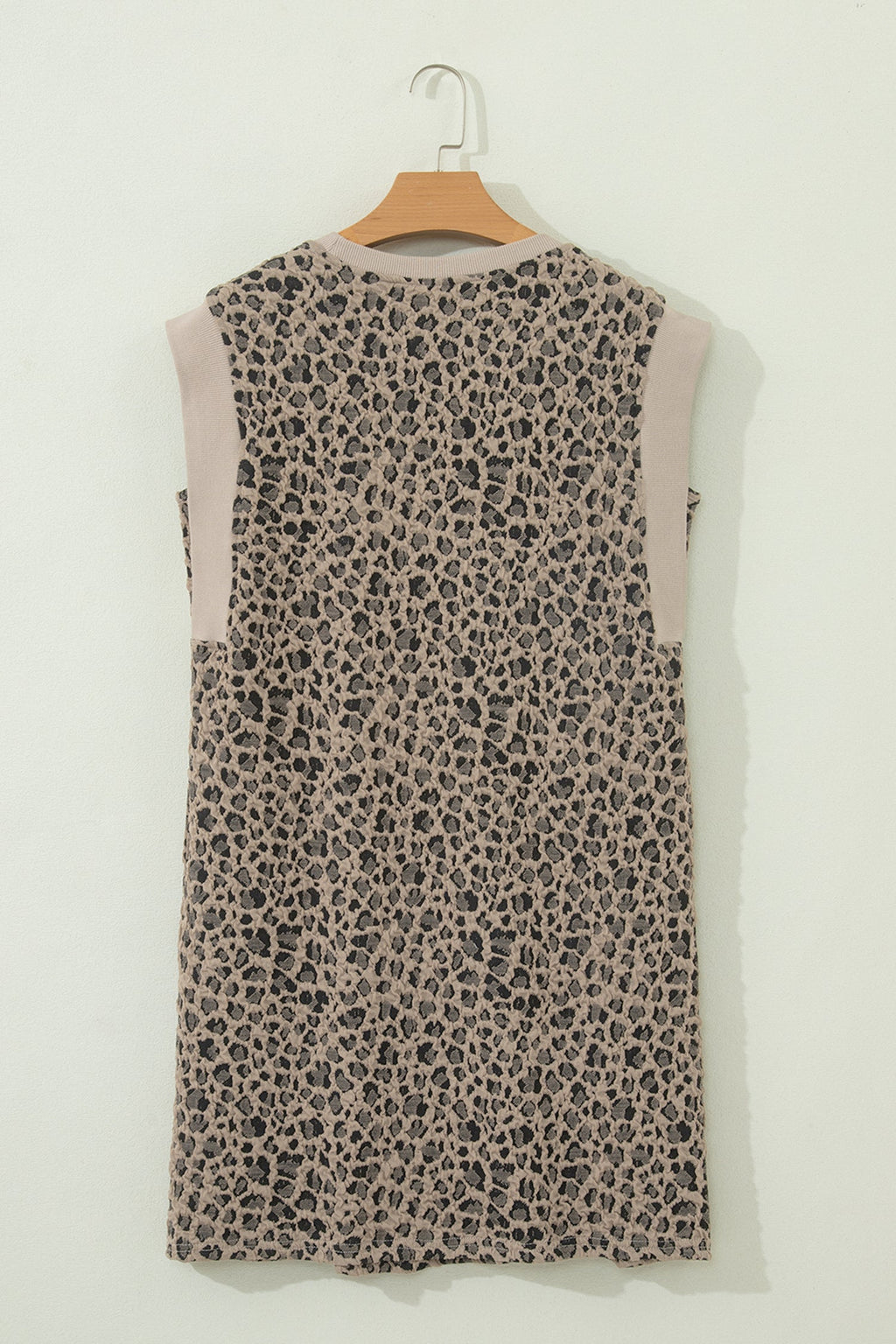 Leopard Textured Sleeveless Mini Dress