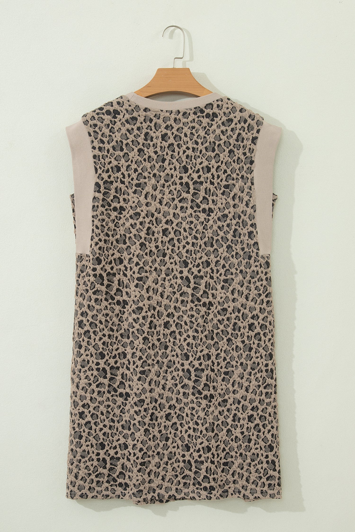 Leopard Textured Sleeveless Mini Dress