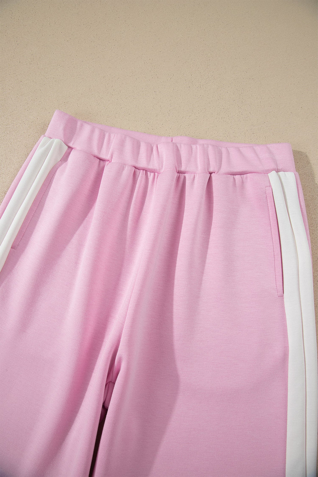 Colorblock Cropped Tank & Elastic Waist Pants Set