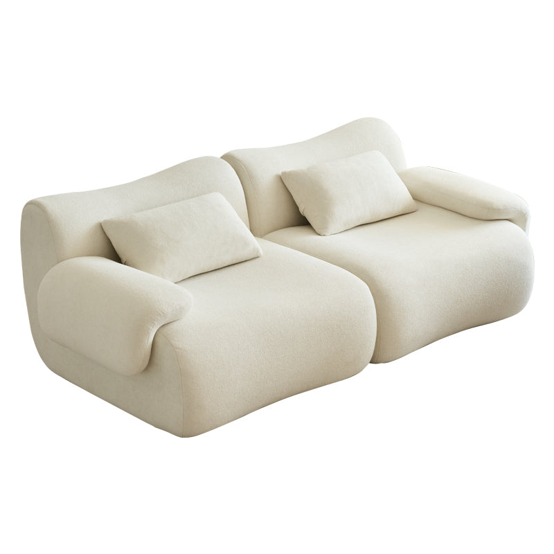 Sofa in a Box, Memory Foam 2-Seater Couch, Modern Compression Sofa with Deep Seat, No Assembly Required, Couch for Living Room Bedroom Apartment, White